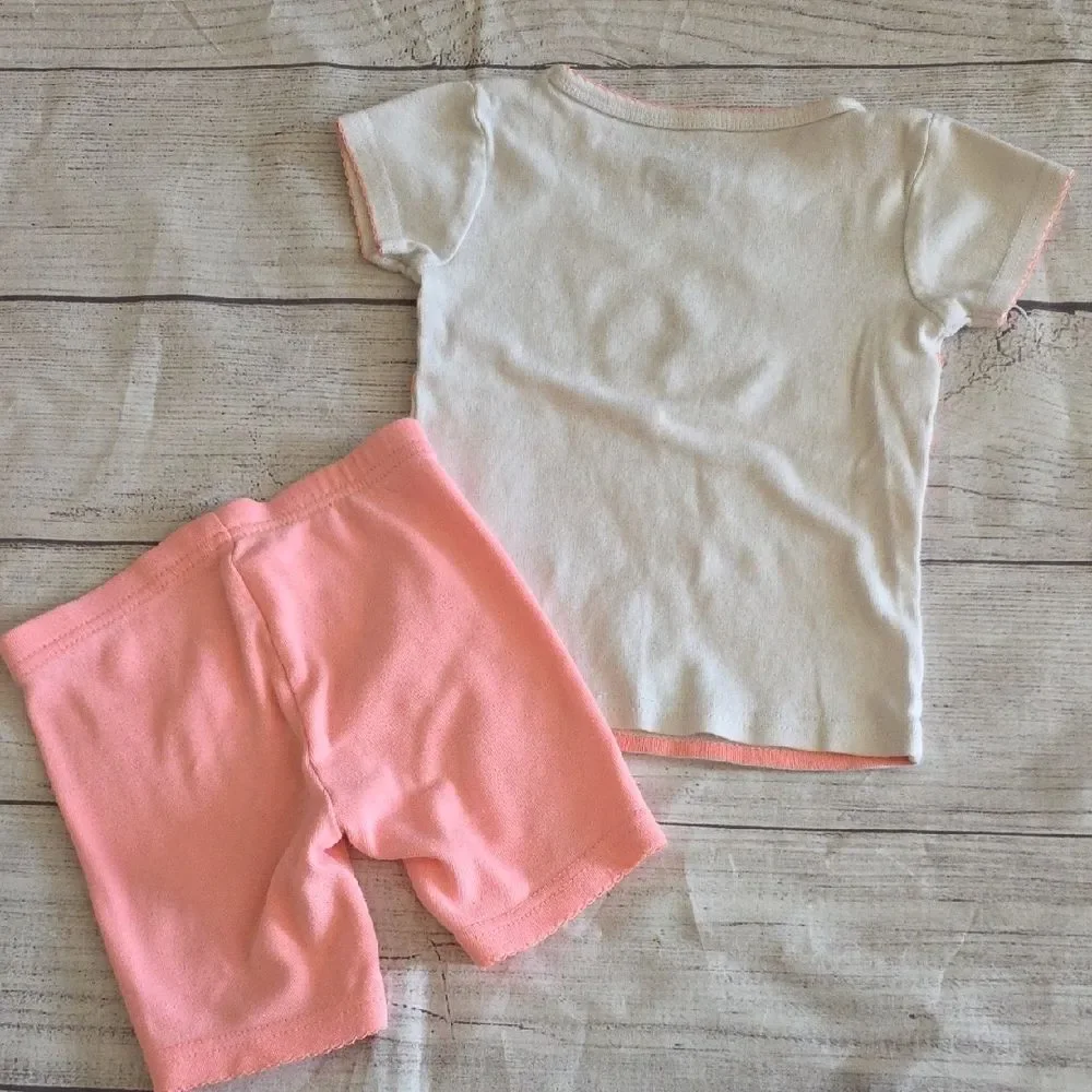 Carter's Pink and White Cat Pajama Set